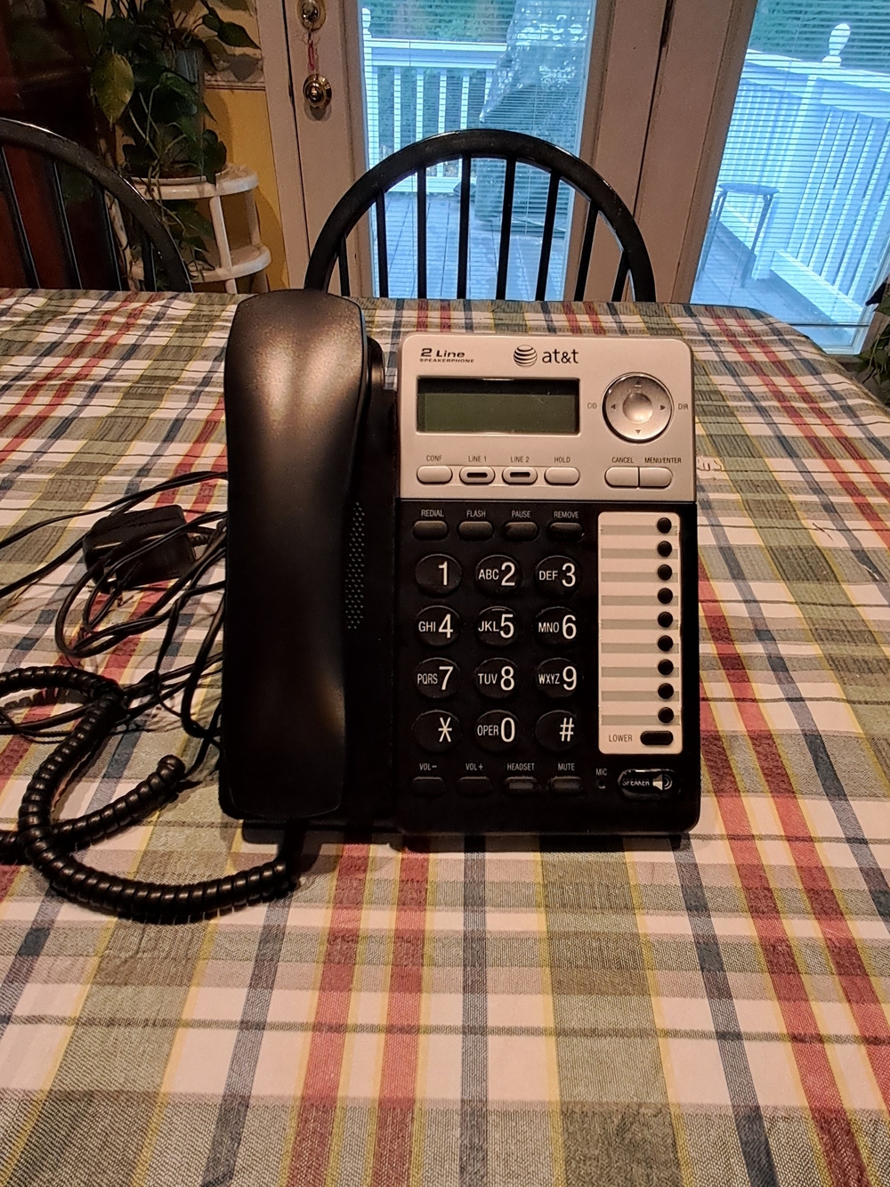 at&t 2 Line‎ Black Corded Desk Phone with Speaker and Memory Buttons